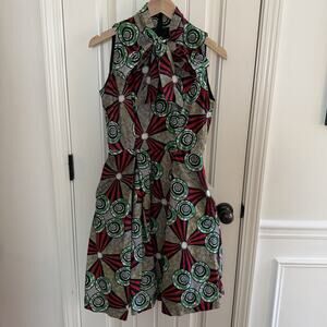 Vintage Ray Darten African Print Dress Women’s Size Small Made In Nigeria